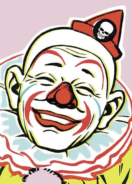 Accessories Greeting Card featuring the drawing Happy Clown #7 by CSA Images