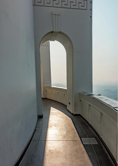 Famous Greeting Card featuring the photograph Famous Griffith observatory in Los Angeles california #8 by Alex Grichenko
