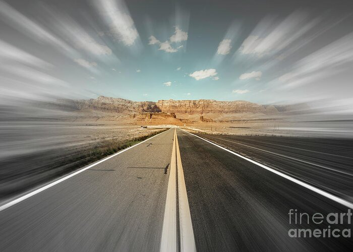 Arizona Greeting Card featuring the photograph Arizona Desert Highway by Raul Rodriguez