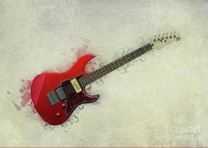 Music Greeting Card featuring the digital art Electric Guitar #9 by Ian Mitchell