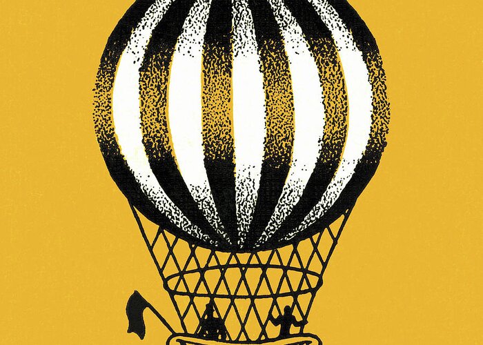Air Greeting Card featuring the drawing Hot Air Balloon #9 by CSA Images