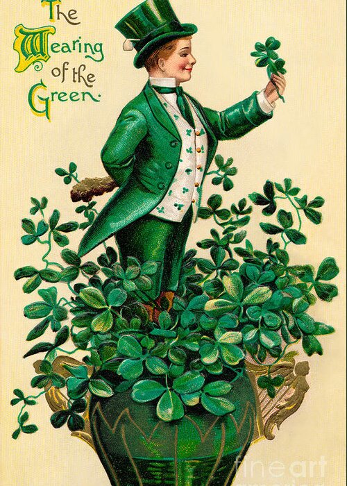 Lucky Greeting Card featuring the photograph A 1910 Vintage St Patricks Day by Victorian Traditions