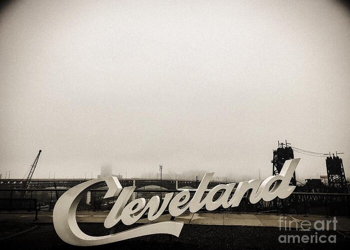 A Foggy Cleveland Morning Fog Greeting Card featuring the photograph A Foggy Cleveland Morning by Michael Krek