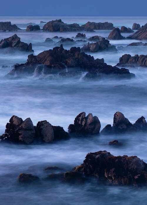 Scenics Greeting Card featuring the photograph A Four Minute Time Exposure Of Ocean by Mint Images - Art Wolfe