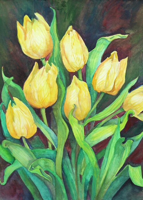 A Promise Of Spring Greeting Card featuring the painting A Promise Of Spring by Joanne Porter