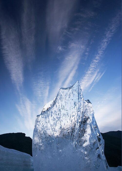 Scenics Greeting Card featuring the photograph A Shard Of Aufeis Reaches Toward The by Mint Images - Art Wolfe