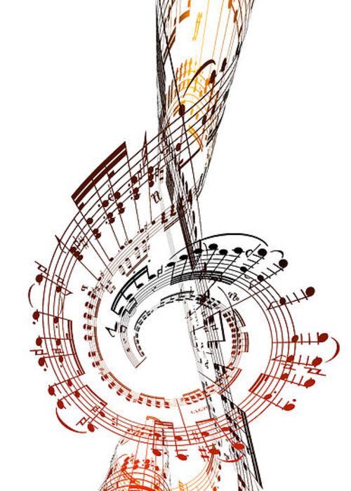 Sheet Music Greeting Card featuring the digital art A Treble Clef Made From Sheet Music by Ian Mckinnell