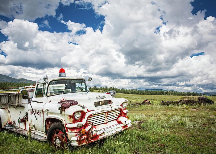 Elizabethtown Greeting Card featuring the photograph Abandoned Fire Truck by Candy Brenton