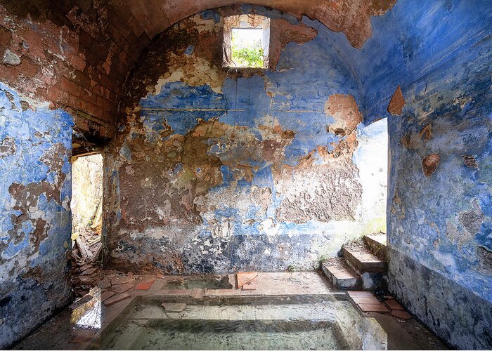 Urban Greeting Card featuring the photograph Abandoned Spa with Water by Roman Robroek