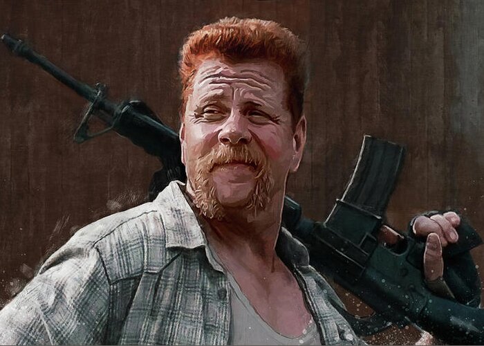 Twd Greeting Card featuring the painting Abraham Ford - The Walking Dead by Joseph Oland