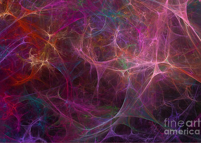 Silhouette Greeting Card featuring the digital art Abstract Colorful fireworks by Marina Usmanskaya