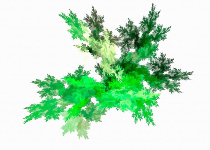 Leaf Greeting Card featuring the digital art Abstract Leaf Green by Don Northup