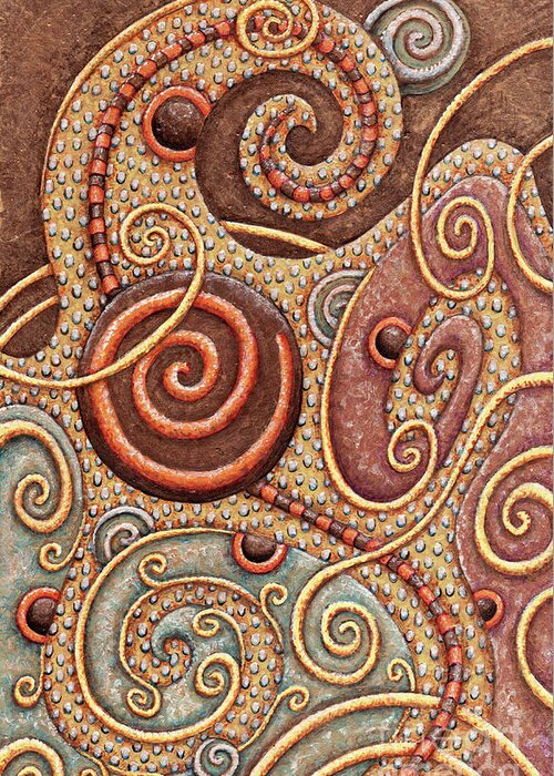 Whimsical Greeting Card featuring the painting Abstract Spiral 1 by Amy E Fraser