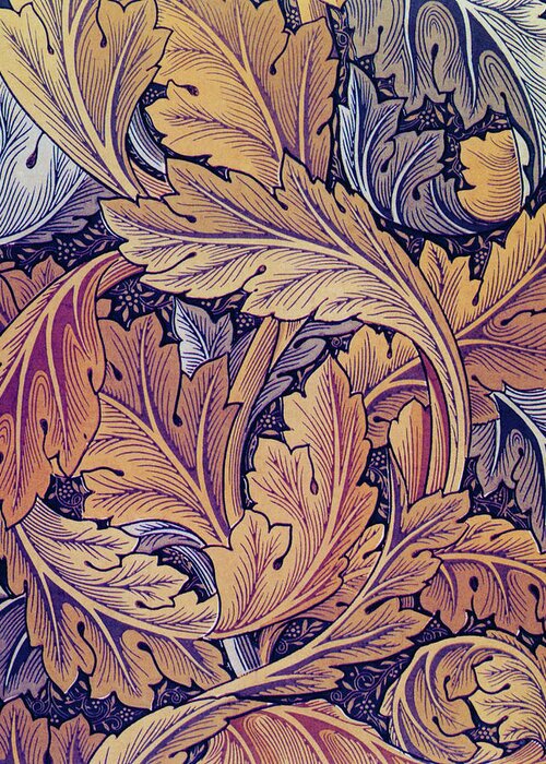 Acanthus Greeting Card featuring the painting Acanthus - Digital Remastered Edition by William Morris