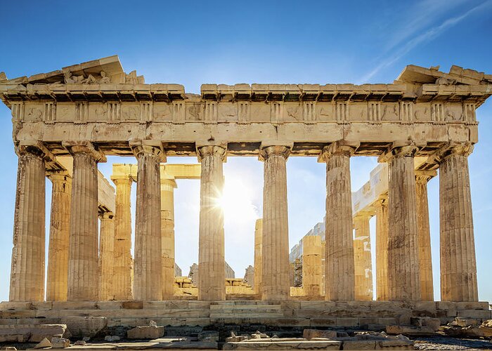 Greek Culture Greeting Card featuring the photograph Acropolis Parthenon Temple,athens,greece by Mlenny