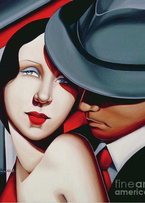 Relationship Greeting Card featuring the painting Adam & Eve, Gangster Study by Catherine Abel