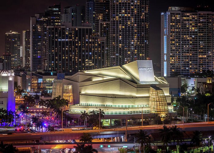 Adrienne Greeting Card featuring the photograph Adrienne Arsht Center HDR by Joe Myeress