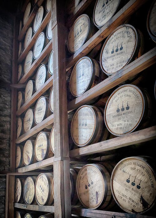 Bourbon Greeting Card featuring the photograph Aging Bourbon at Woodford Reserve by Susan Rissi Tregoning