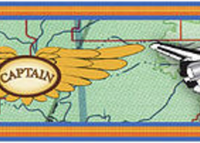 Air Map Ribbon-2 Greeting Card featuring the mixed media Air Map Ribbon-2 by Sher Sester