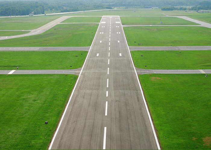 Scenics Greeting Card featuring the photograph Airport Runway On Approach by Groveb