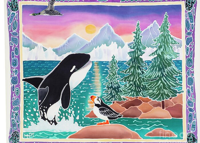Puffin Greeting Card featuring the painting Alaska Wild by Harriet Peck Taylor