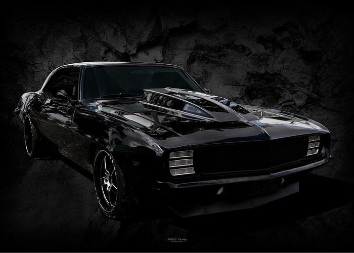 Car Greeting Card featuring the photograph All Black Camaro by Keith Hawley
