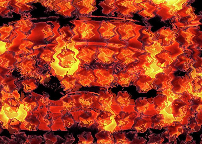Abstract Greeting Card featuring the digital art All Fired Up by Trina R Sellers