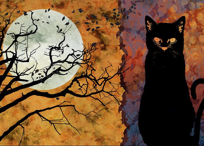 Halloween Greeting Card featuring the mixed media All Hallow?s Eve 1 by Art Licensing Studio