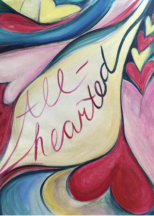 Art Greeting Card featuring the painting All Hearted by Anna Elkins