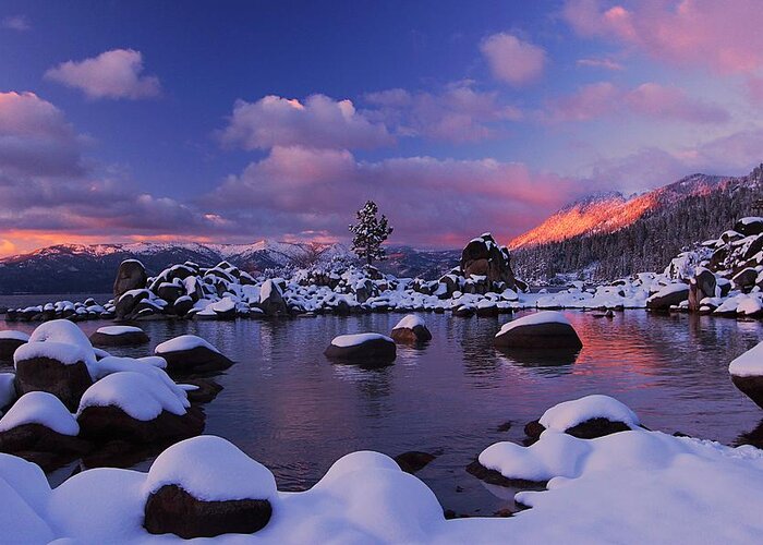 Lake Tahoe Greeting Card featuring the photograph Alpenglow Visions by Sean Sarsfield