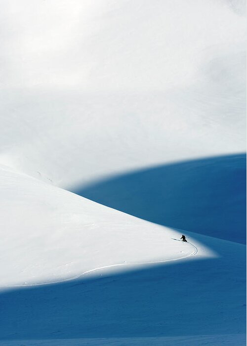 Tranquility Greeting Card featuring the photograph Alpine Skier In Norway by Lars Thulin