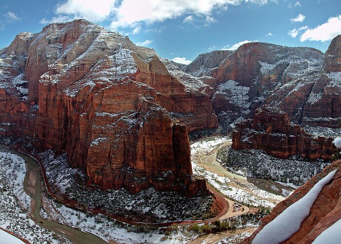 Scenics Greeting Card featuring the photograph Angels Landing View From Top by Daniel Osterkamp