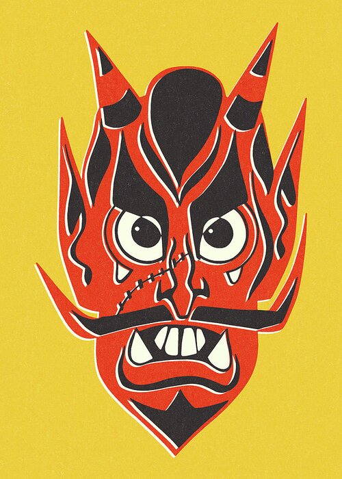 Afraid Greeting Card featuring the drawing Angry Devil by CSA Images