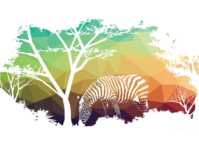 Forest Greeting Card featuring the digital art Animal Of Wildlife Zebra by Ananaline