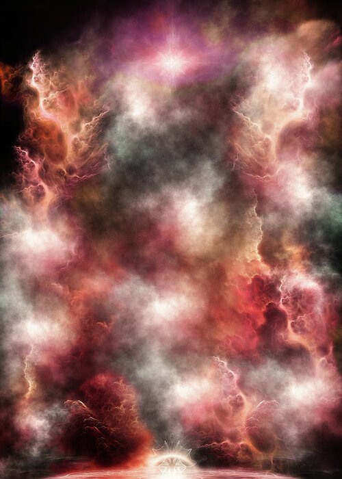 Nebula Greeting Card featuring the digital art Anomalous Nebula by Rolando Burbon
