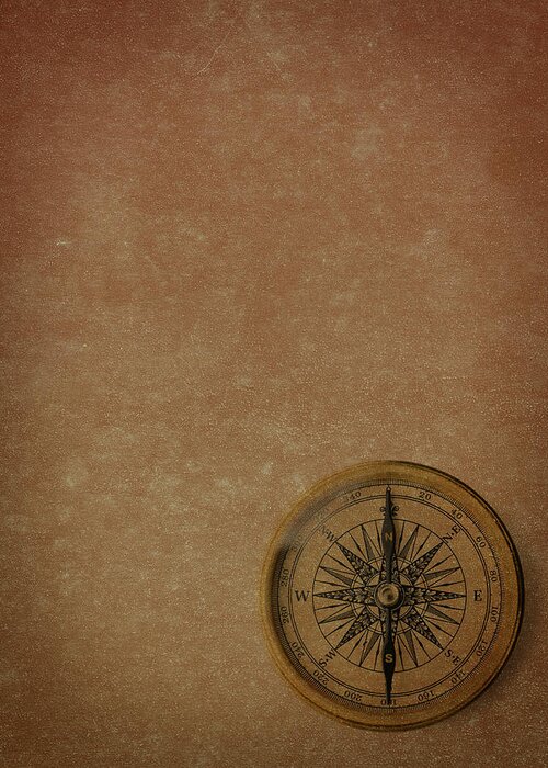East Greeting Card featuring the photograph Antique Compass by Blackred