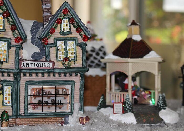 Christmas Greeting Card featuring the photograph Antiques In Christmas Town by Colleen Cornelius