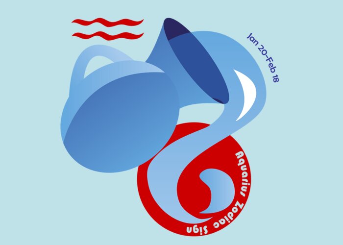 Aquarius Greeting Card featuring the digital art Aquarius - Water Bearer by Ariadna De Raadt
