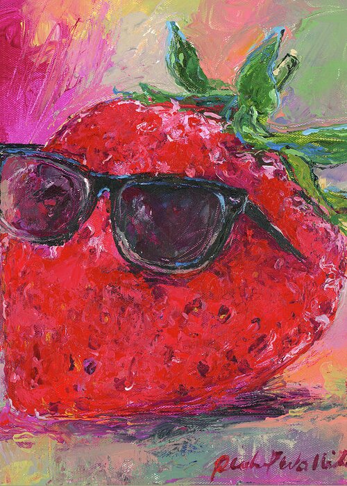 Art Strawberry Greeting Card featuring the painting Art Strawberry by Richard Wallich