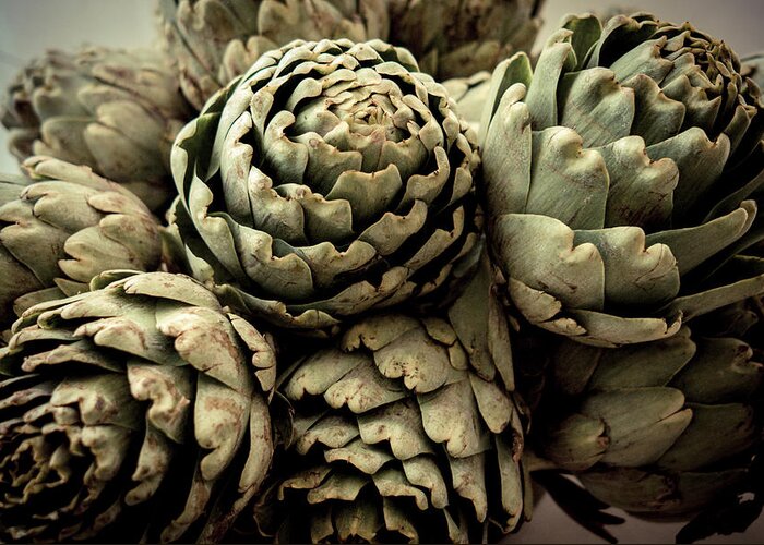 Large Group Of Objects Greeting Card featuring the photograph Artichokes Bouquet by Eyes' Fun