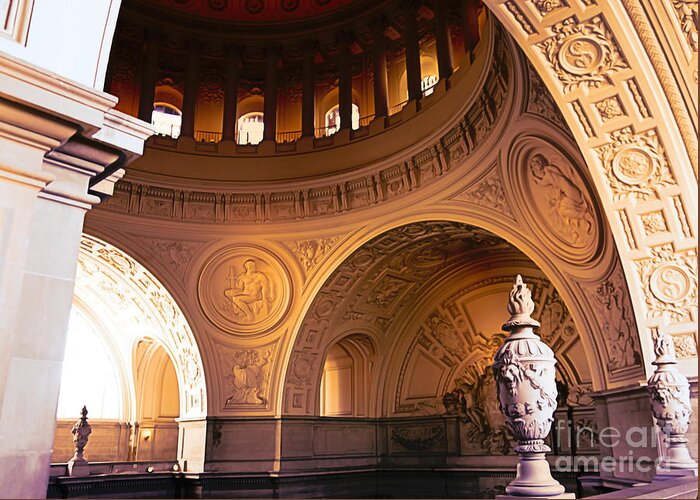 San Francisco Greeting Card featuring the digital art Artistic City Hall San Francisco Architecture by Chuck Kuhn