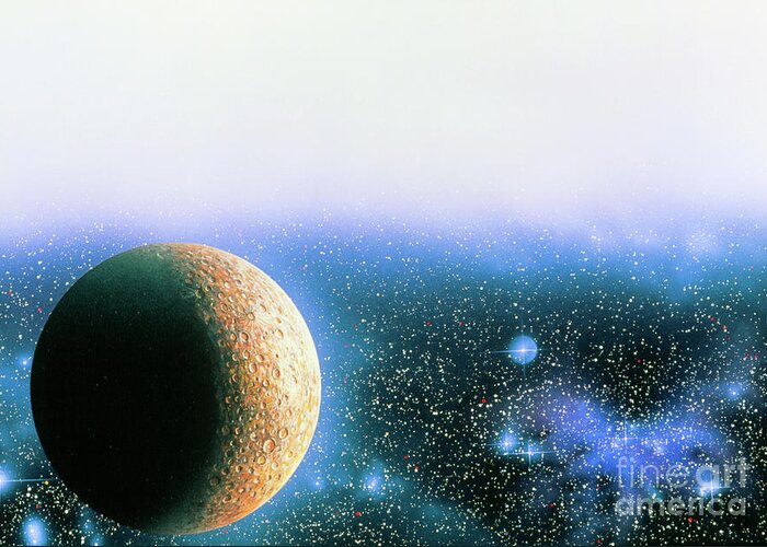 Mercury Greeting Card featuring the photograph Artwork Of The Planet Mercury by A. Gragera, Latin Stock/science Photo Library