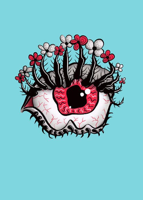 Eye Greeting Card featuring the digital art Weird Eye Melting by Boriana Giormova