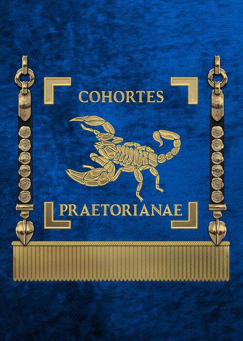 ‘rome’ Collection By Serge Averbukh Greeting Card featuring the digital art Praetorian Guard Standard - Vexillum of Cohortes Praetorianae by Serge Averbukh