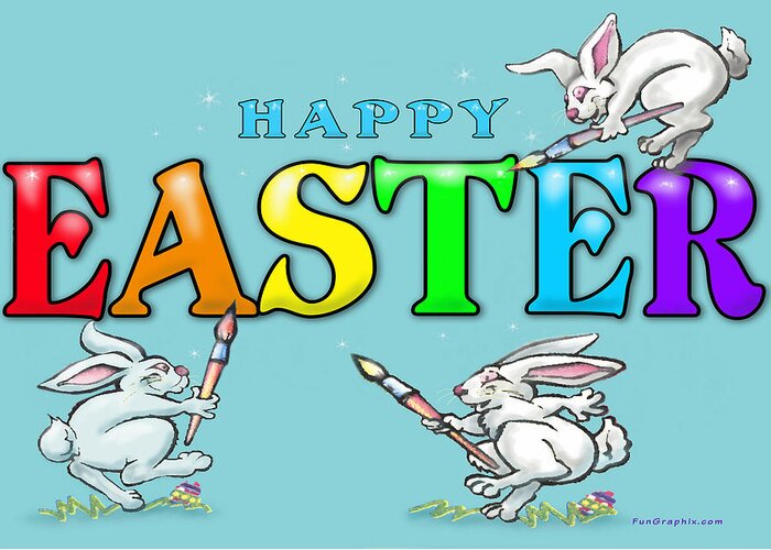 Happy Easter Greeting Card featuring the digital art Happy Easter by Kevin Middleton