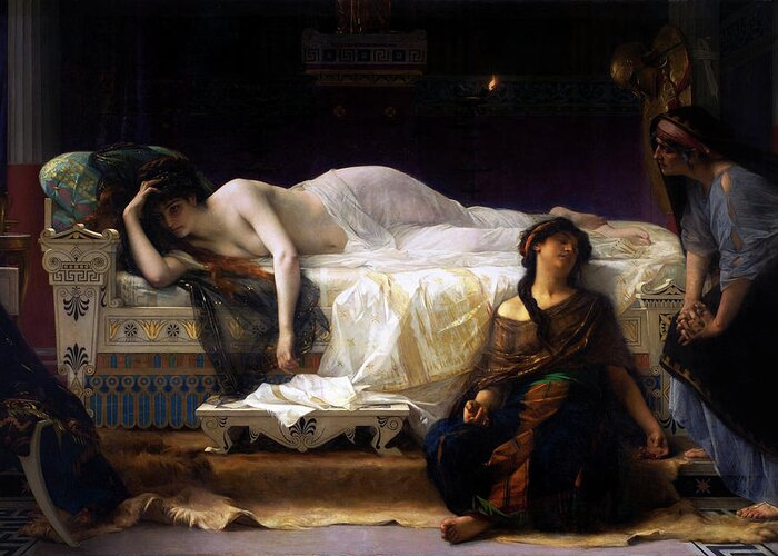 Phèdre Greeting Card featuring the digital art Phedre by Alexandre Cabanel by Rolando Burbon