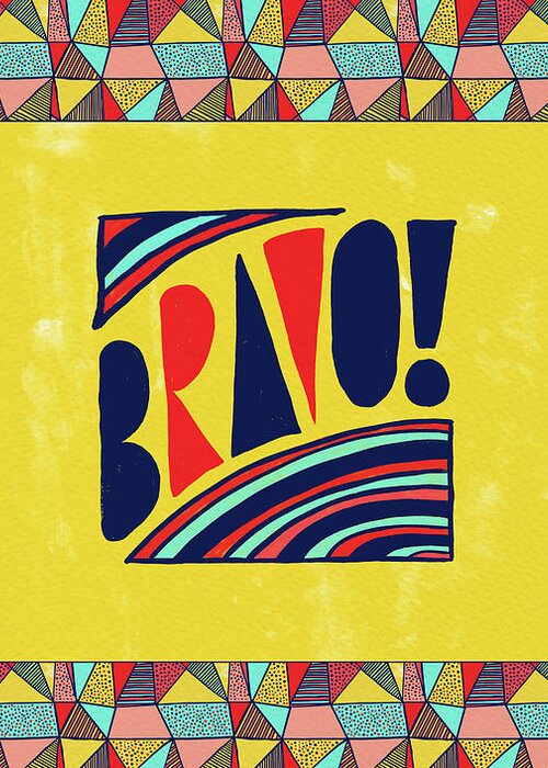 Bravo Greeting Card featuring the painting Bravo by Jen Montgomery