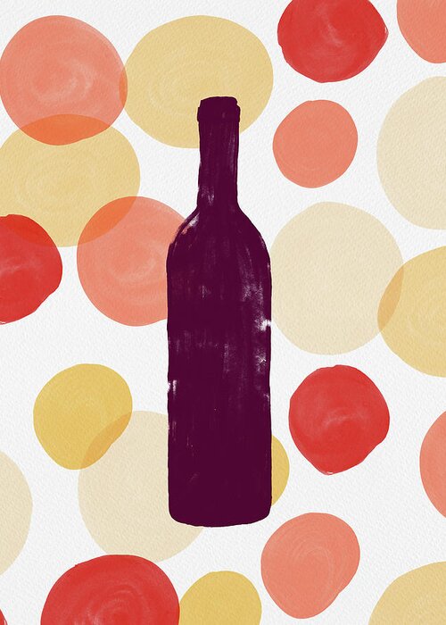 Wine Greeting Card featuring the painting Bold Modern Wine Bottle Art by Jen Montgomery