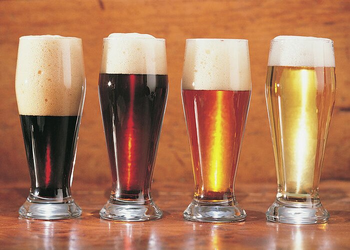 Stout Greeting Card featuring the photograph Assorted Beers And Ales by Comstock