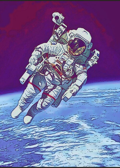 Space Greeting Card featuring the digital art Astronaut by Gary Grayson
